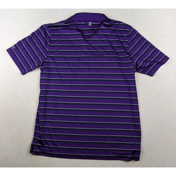 IZOD PERFORMANCE GOLF - MEN'S PURPLE STRIPED POLO SHIRT - SIZE M - Picture 6 of 7